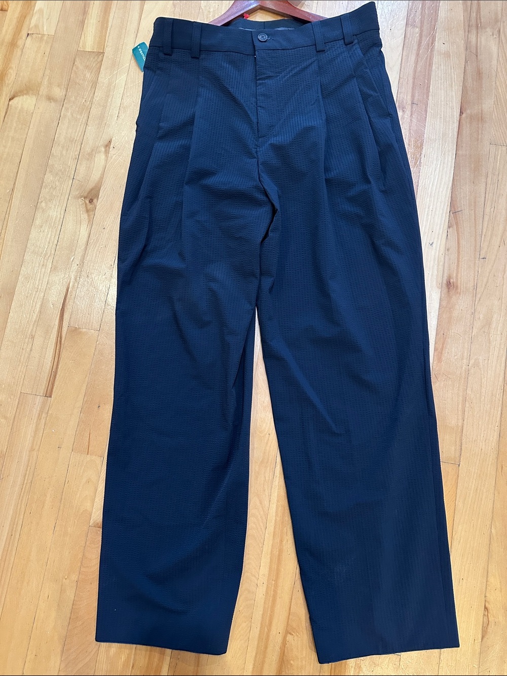 HUGO Navy Pleated Men's Dress Pants